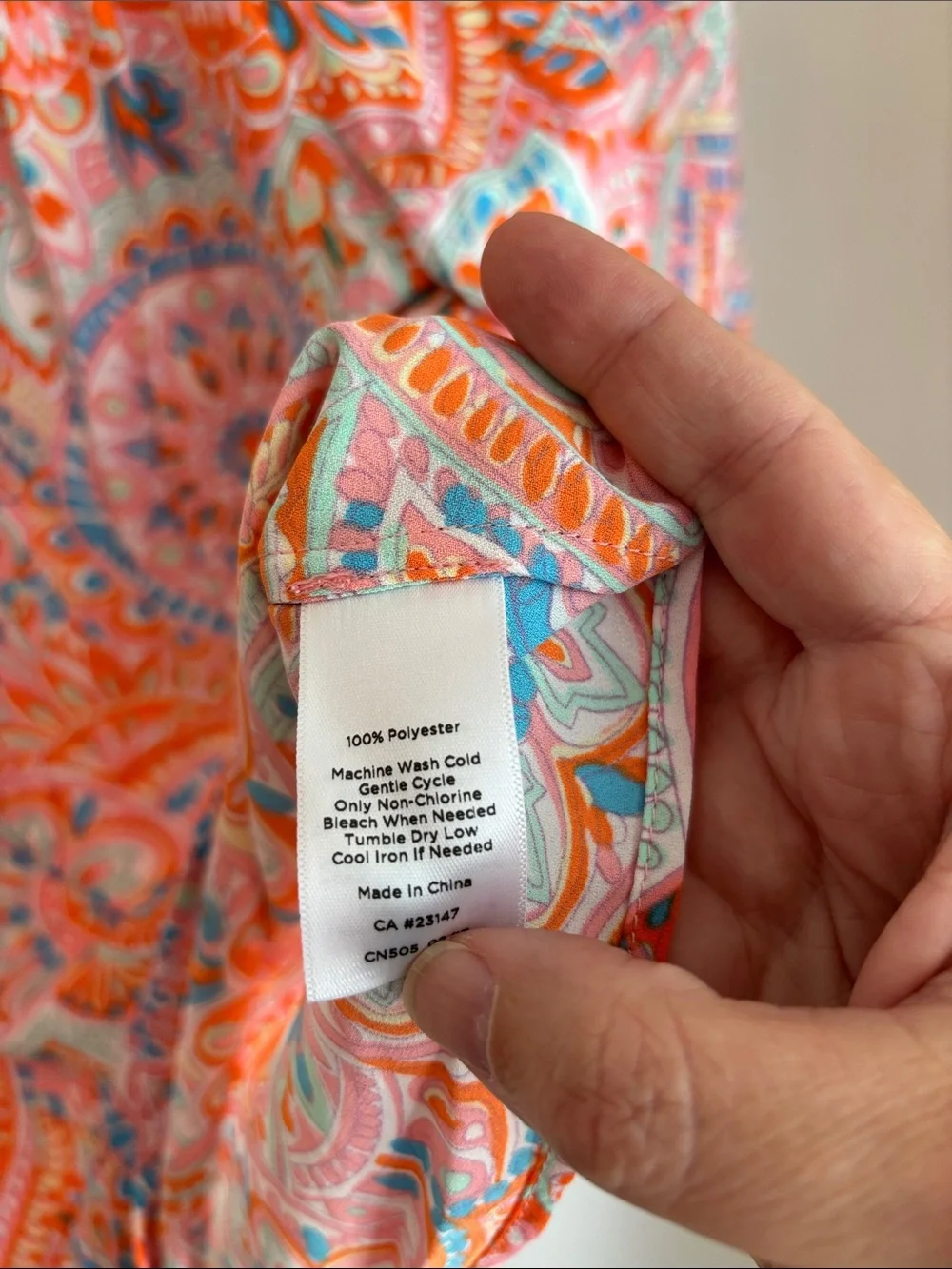 Talbots Women's Coral Paisley Peasant Blouse Ruffle 3/4 sleeve colorful fun XLP